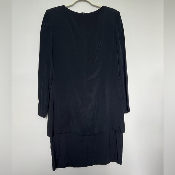 Vintage - Oldie Depeche Mode Black Dress button front shoulder pads - Size 10 - Picture 2 of 6